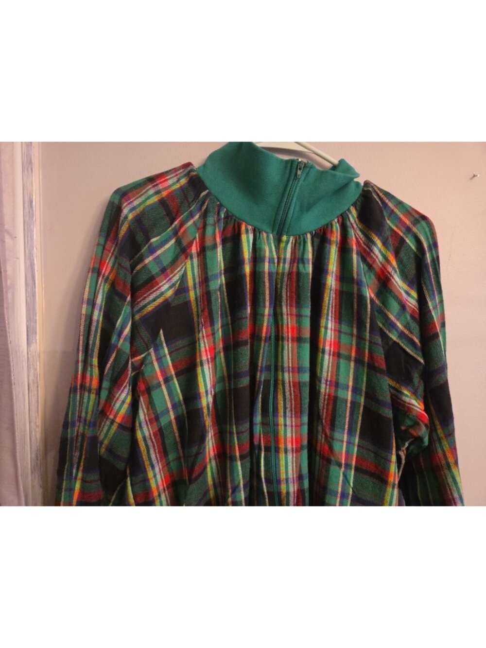 Nightgown Anthony Richards 100% Cotton Flannel Knit Mock-Neck 1/2 Zip Sz L - Picture 2 of 4